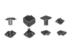 Комплект уголков и заглушек черный матовый, к плинтусу VOLPATO L=4200 15х15 мм