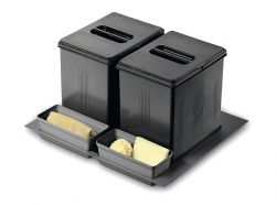 Система утилізації сміття фасад 600 Inoxa 97DA/602 ардезія (1 піддон, 2 відра 16 л, 2 лотка)