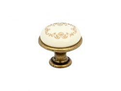 Ручка кнопка GIFF GP193 античная бронза/фарфор