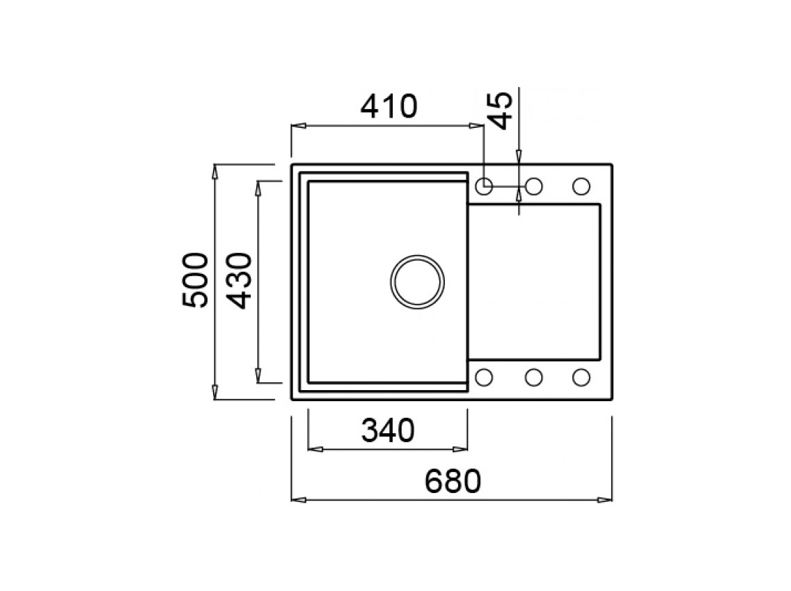 Мойка искусственный камень Elleci 680x500 Easy 135 Aluminium M79