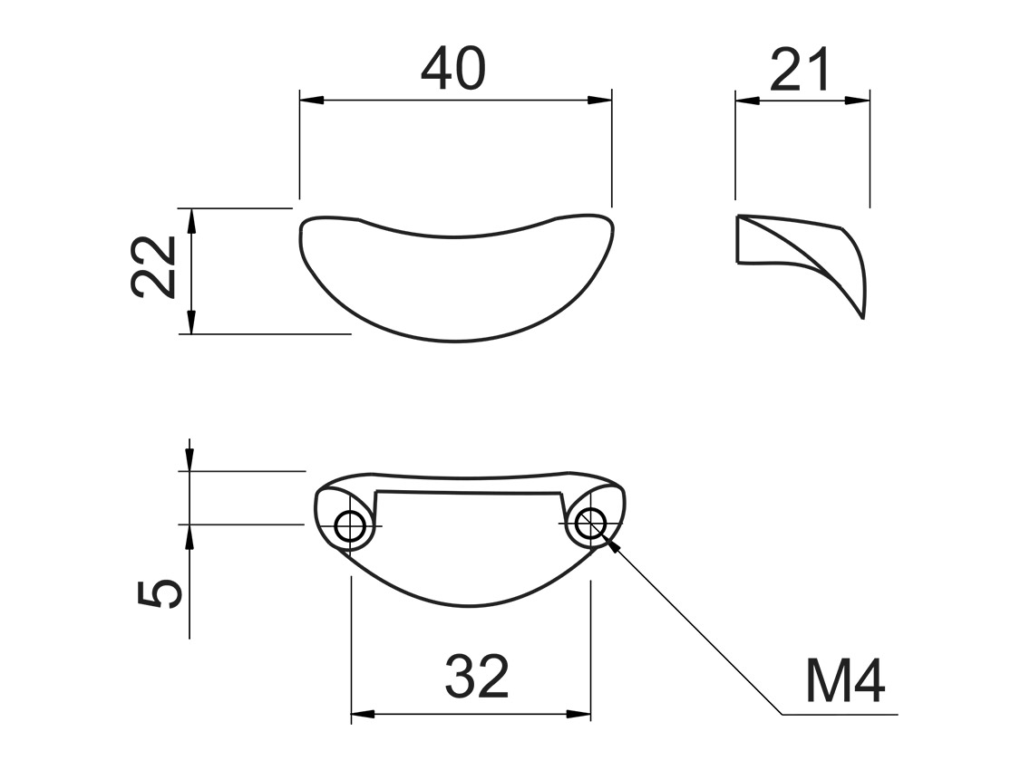 Ручка скоба GIFF UN0104/32 хром