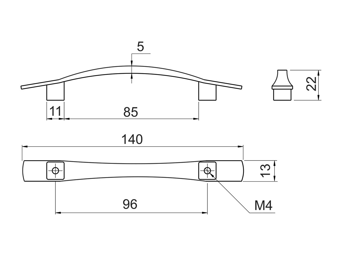 Ручка скоба GIFF UN0606/96 сатин