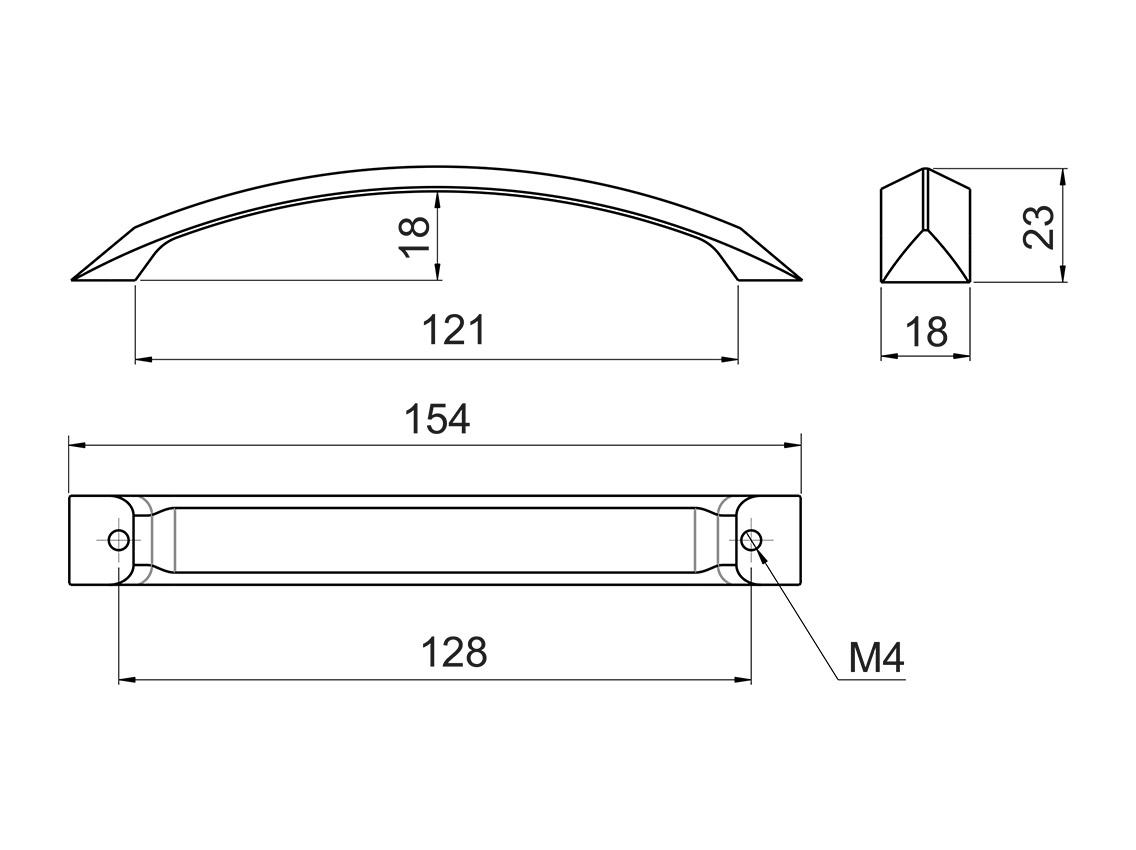 Ручка скоба GIFF UN5406/128 сатин