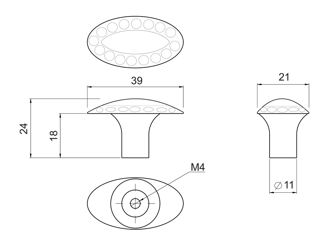 Ручка кнопка GIFF GG3105 античная бронза