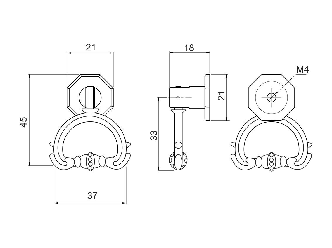 Ручка крапля GIFF KT0105 антична бронза