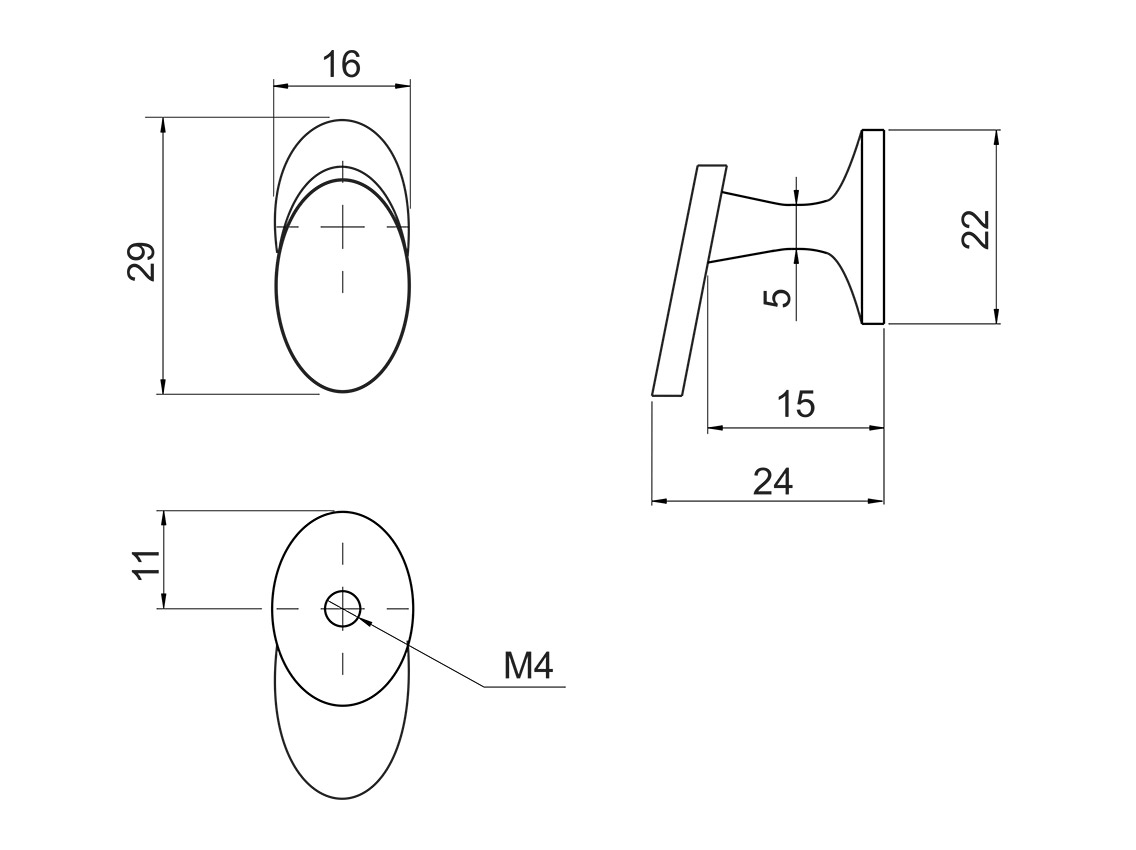 Ручка кнопка GIFF GN0704 хром