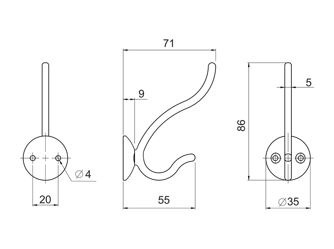 Крючок GIFF WP4906 сатин