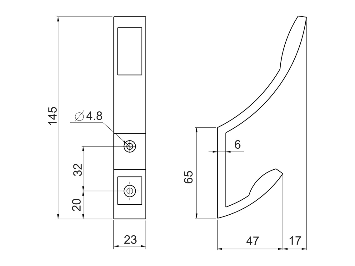 Крючок GIFF RW0808 матовый хром