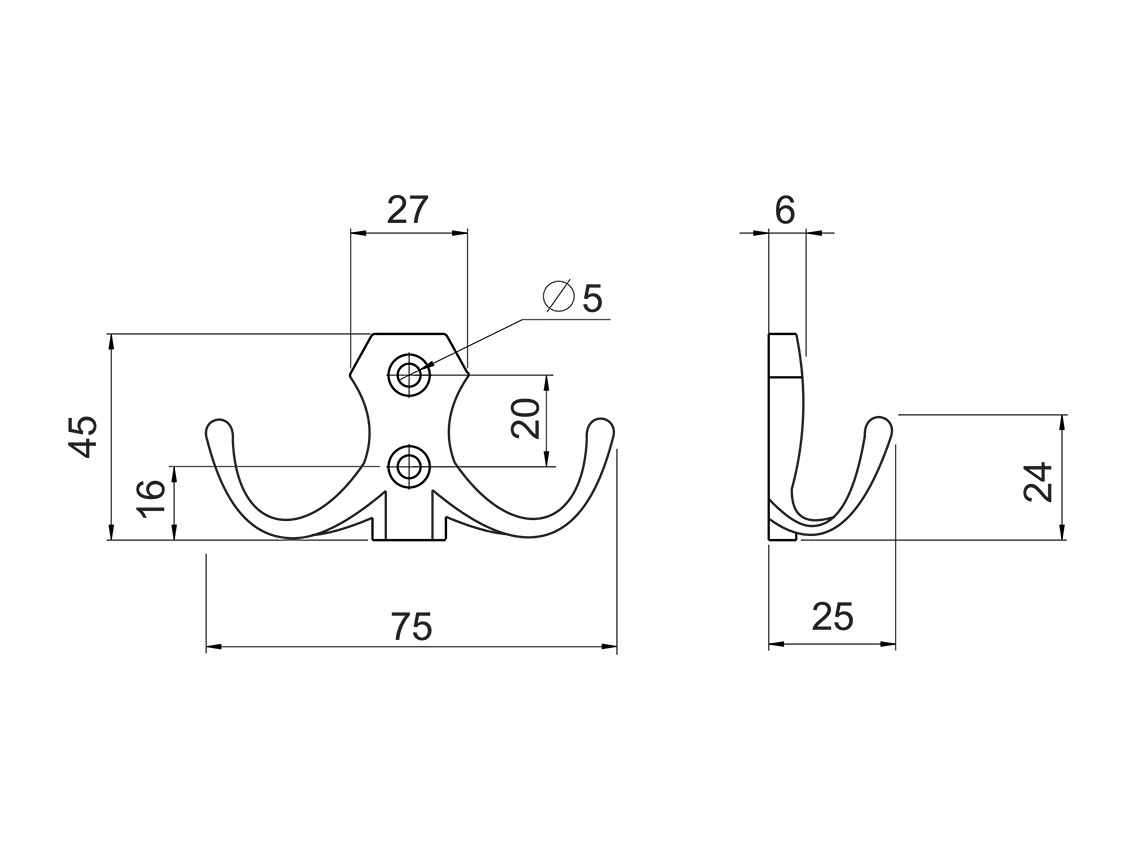 Крючок GIFF WP8908 матовый хром