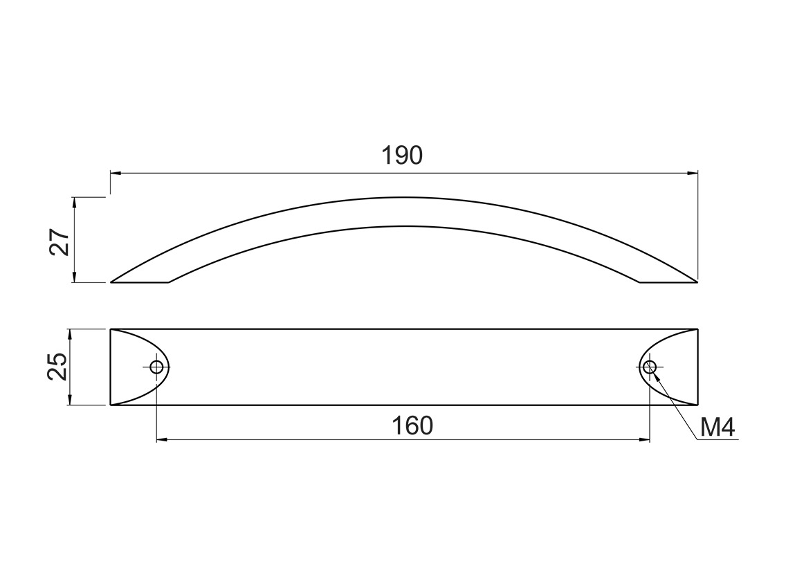 Ручка профильная GIFF 1/244/160 алюминий