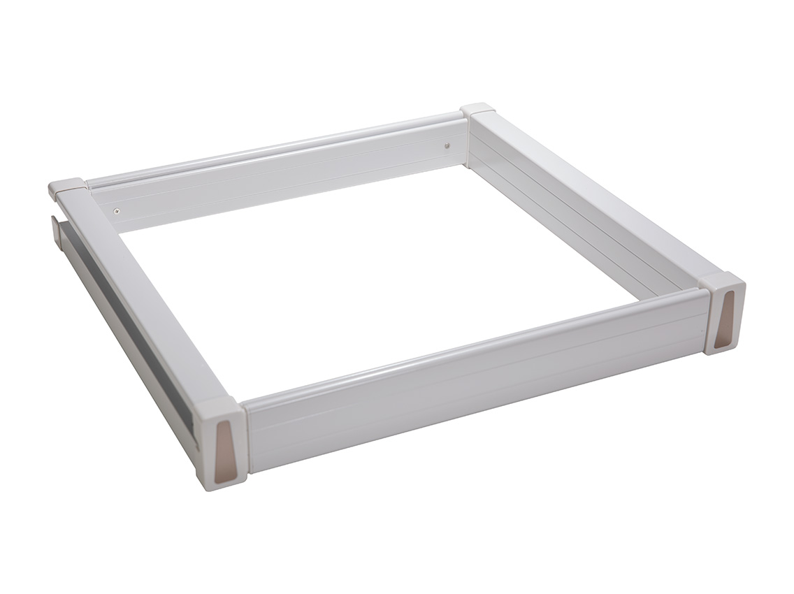 Кошик для одягу висувний з доводчиком Virno Style 564*470*165 білий/скло