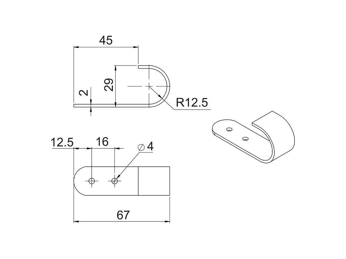 R-22 Вертикальное крепление для панели GIFF хром