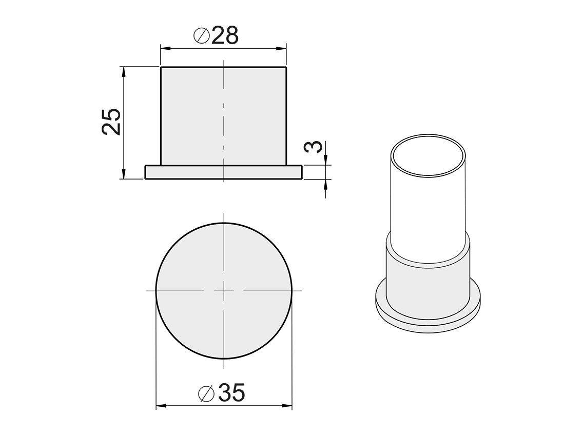 R-15 Стопка пластиковая внешняя GIFF черный