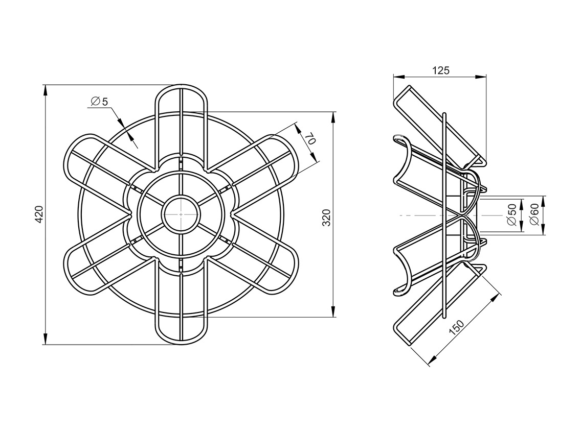 Полиця для пляшок GIFF d=50 хром