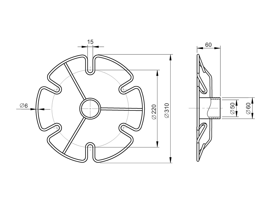 Полка для бокалов GIFF Т2 d=50 хром