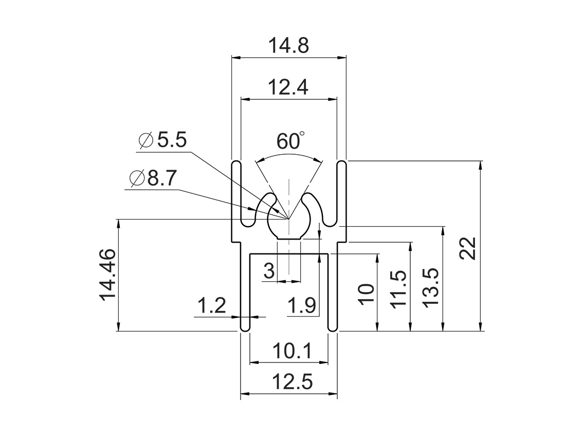 Горизонтальный профиль верхний Slider усиленный (серебро) L=5000