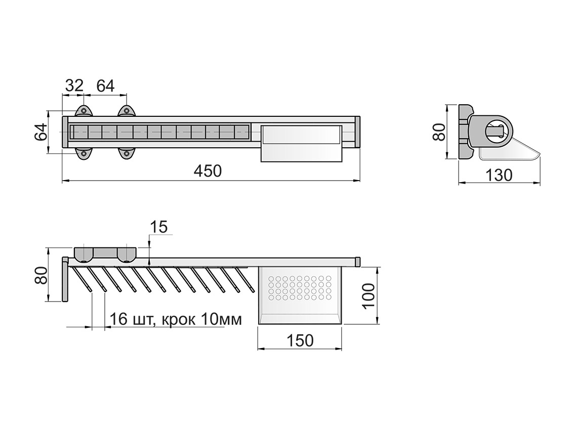 Вішалка висувна для краваток і годинників GIFF 