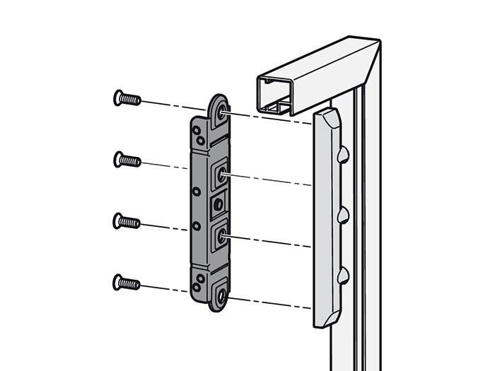 Адаптер Hafele для алюминиевой рамы к подъемникам Free Flap/Swing/Flap никель (372.91.599)