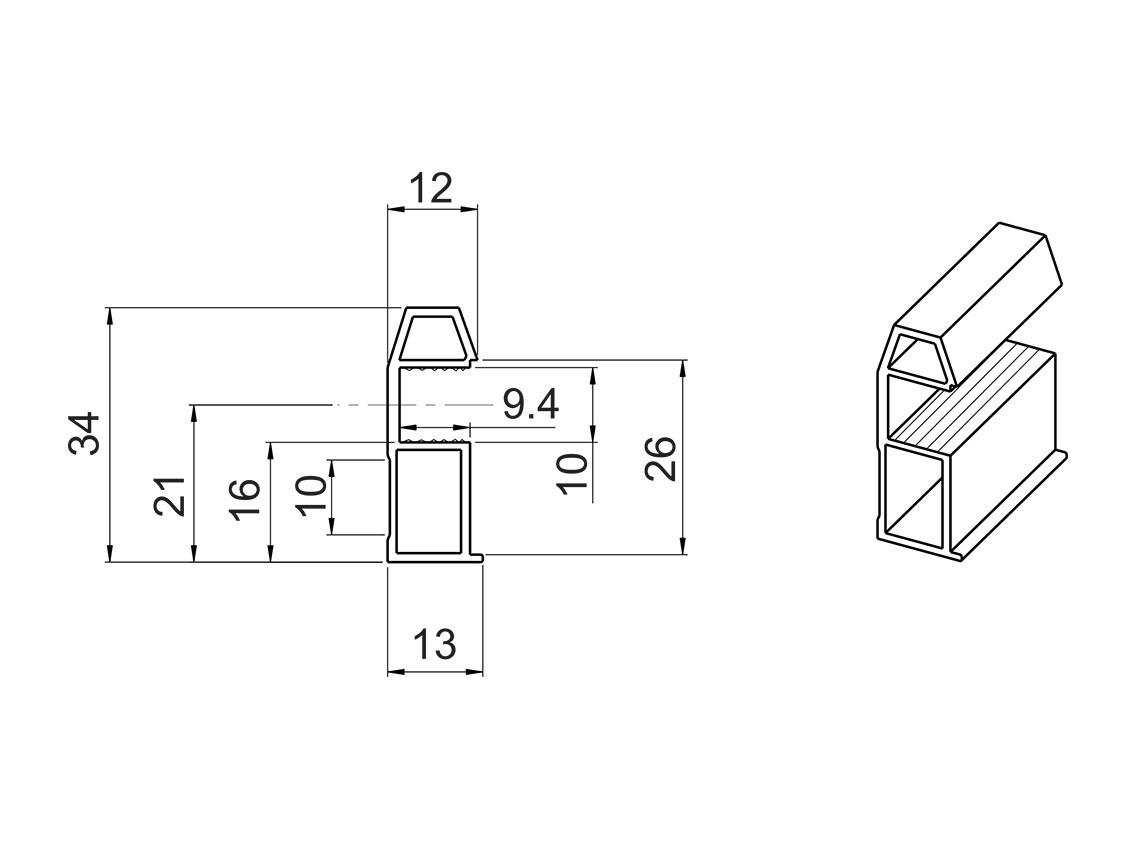 Профіль вертикальний Slider AIR срібло