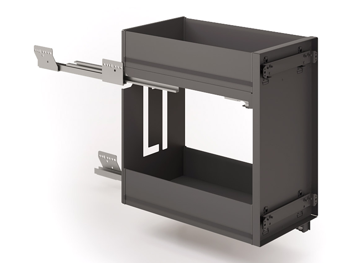 Карго фасад 300 діагональне кріплення з дотягувачем Inoxa Ikona/Helios 6102HY ардезія (2 полиці)
