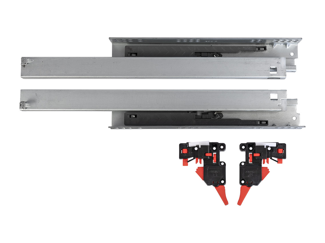 Напрямні прихованого монтажу повного висування з відштовхувачем Clip 3D GIFF PRIME (19 мм) L=400