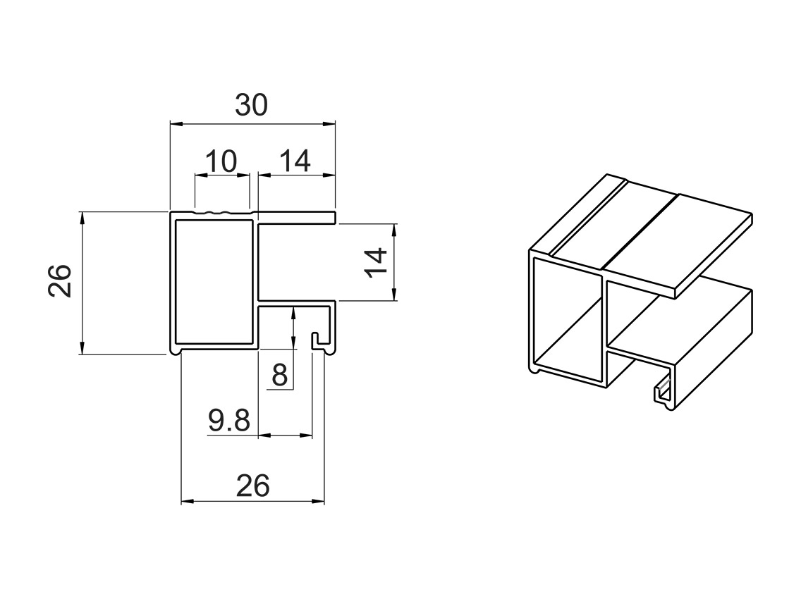 Профіль вертикальний Slider Modus L5300 срібло