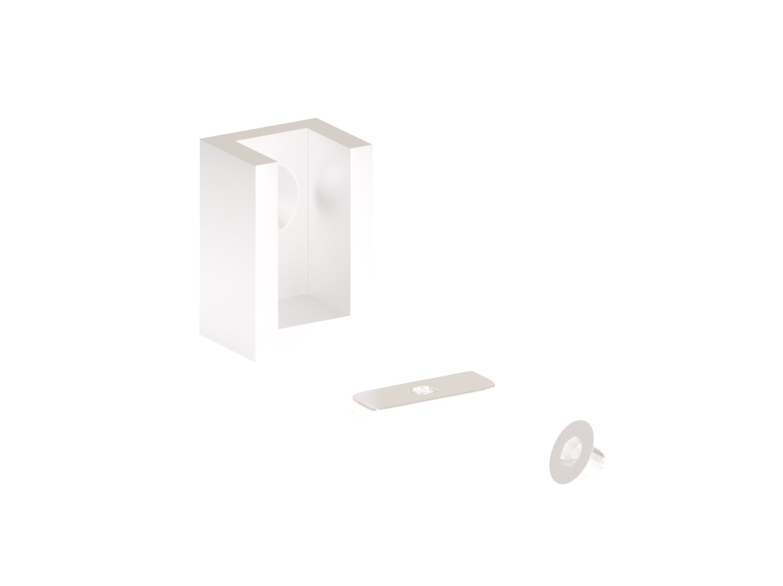 Штанга прямокутна зі вставкою гардеробна з кріпленням Volpato Stili L=900 біла