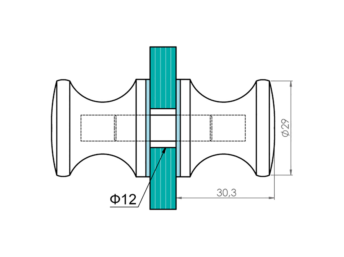 Ручка-кноб кругла GIFF Glass 264 полірований хром