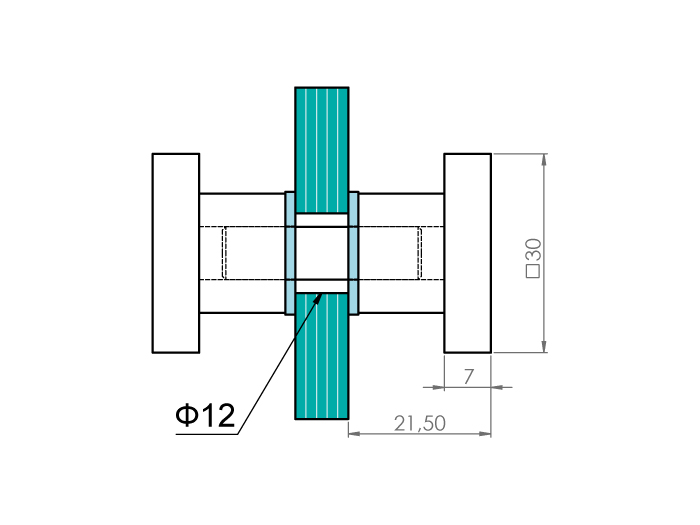Ручка-кноб квадратна GIFF Glass чорний матовий