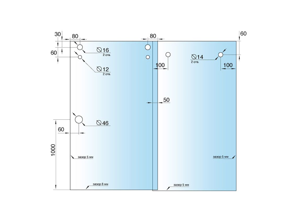 Комплект РС цинк. сплав 30х10 GIFF 304 полированный хром