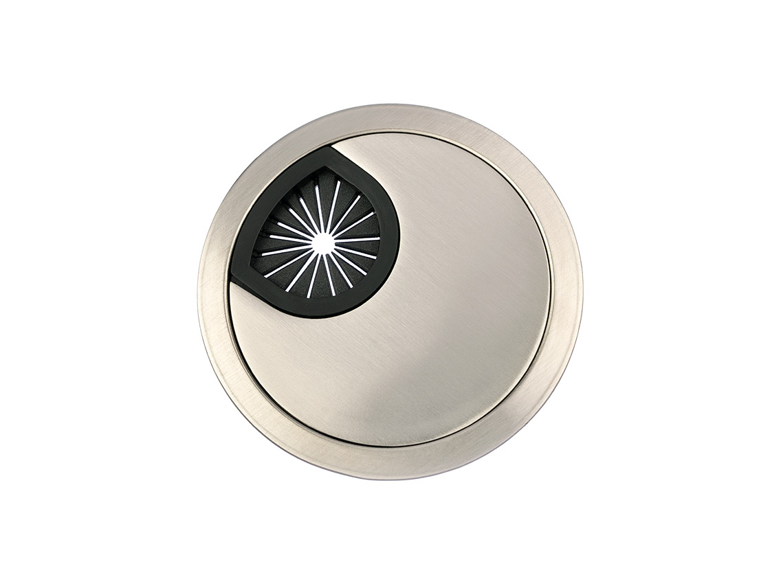 Пропуск для кабелю врізний GIFF Luna d=60 мм нікель браш