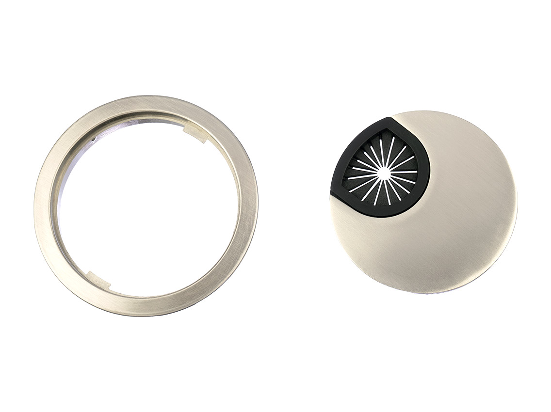 Пропуск для кабелю врізний GIFF Luna d=60 мм нікель браш