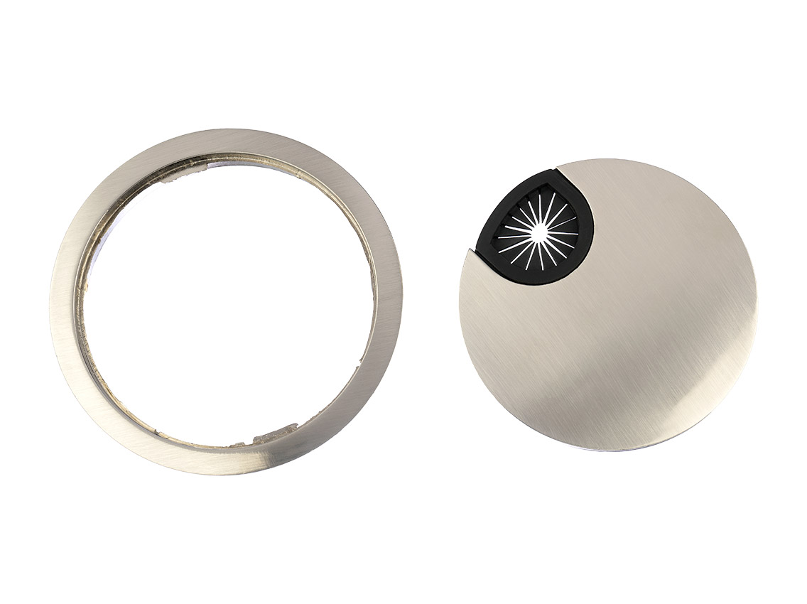 Пропуск для кабеля врезной GIFF Luna d=80 мм никель браш