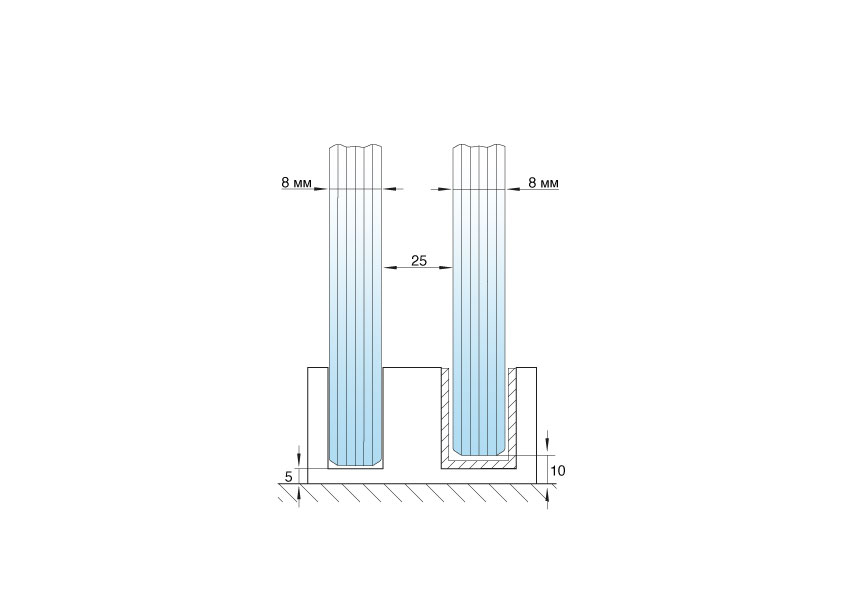Комплект РС GIFF 30*10 с двойной направляющей нерж. 304 золото