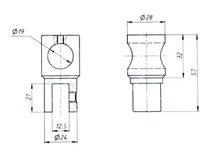 Соединитель цинковый сплав стекло-труба 19 мм сквозной GIFF 825Zn полированный хром