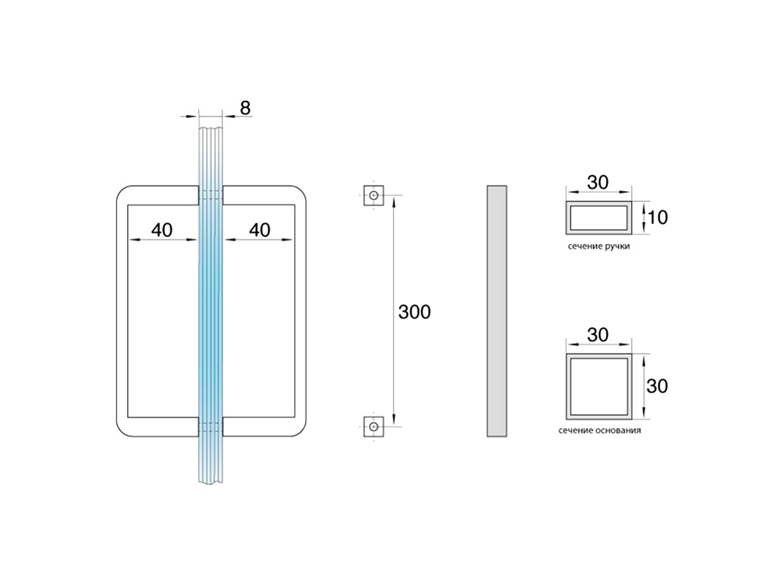 Ручка-тримач для рушника 300x30x10 GIFF чорний матовий