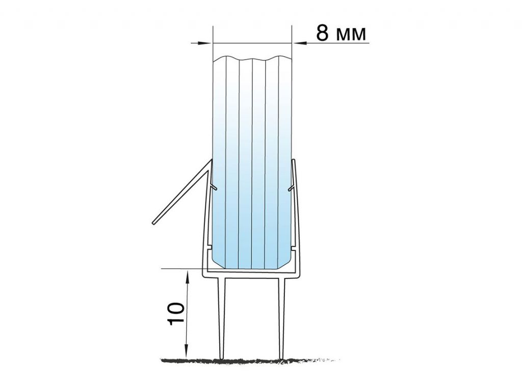 Уплотнитель 90* 8 мм пол-стекло GIFF 206 L=2500 мм черный непрозрачный