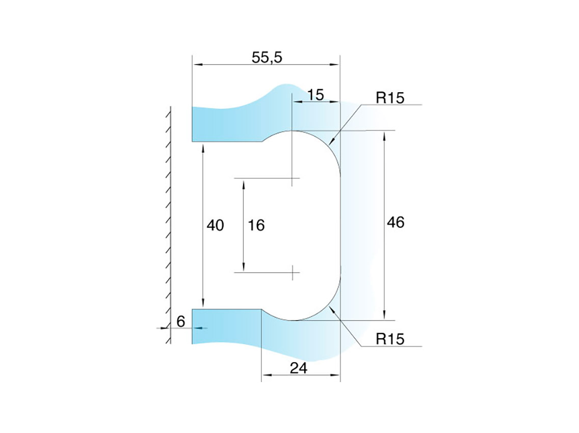 Петля MODENA стена-стекло GIFF Glass Premio полированный хром