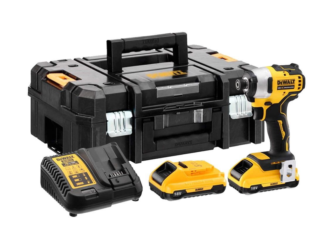 Безщітковий ударний дриль-шуруповерт DeWALT 18 В, 190 Hm, 2 ак., чемодан (DCF809D2T)