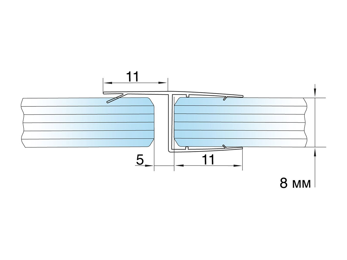Ущільнювач 180* 8мм скло-скло GIFF 201 L=2500мм чорний непрозорий
