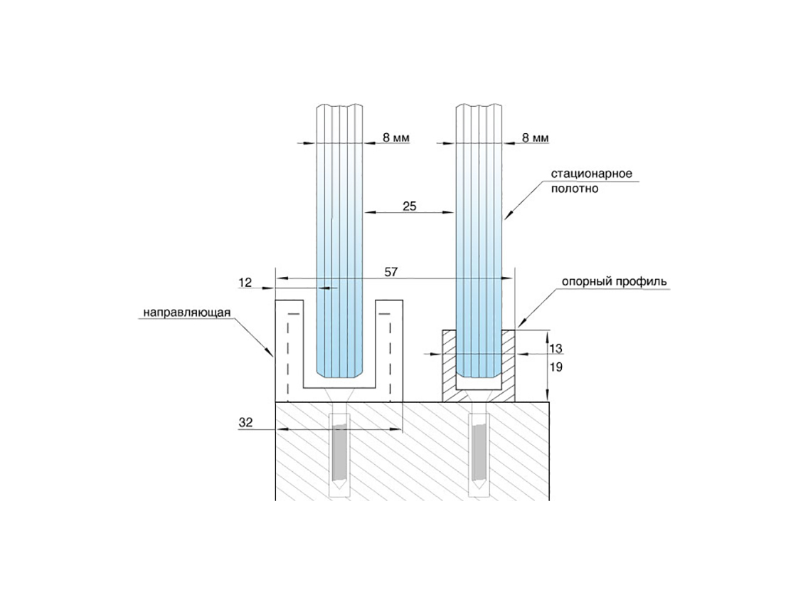 Комплект РС 30х10 без ручки GIFF 304 полірований хром