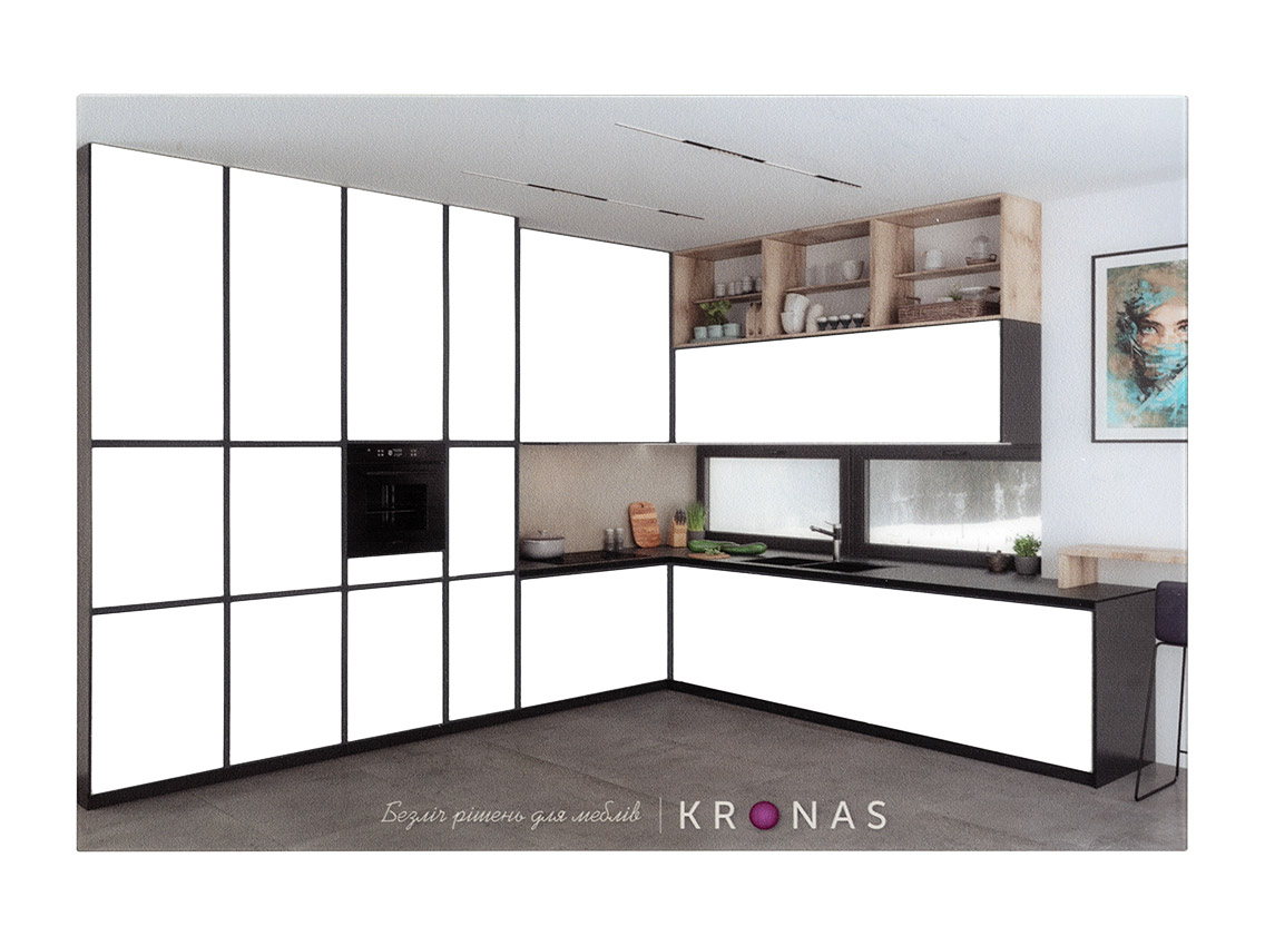 Трафарет-кухня для подбора декоров угловой KRONAS