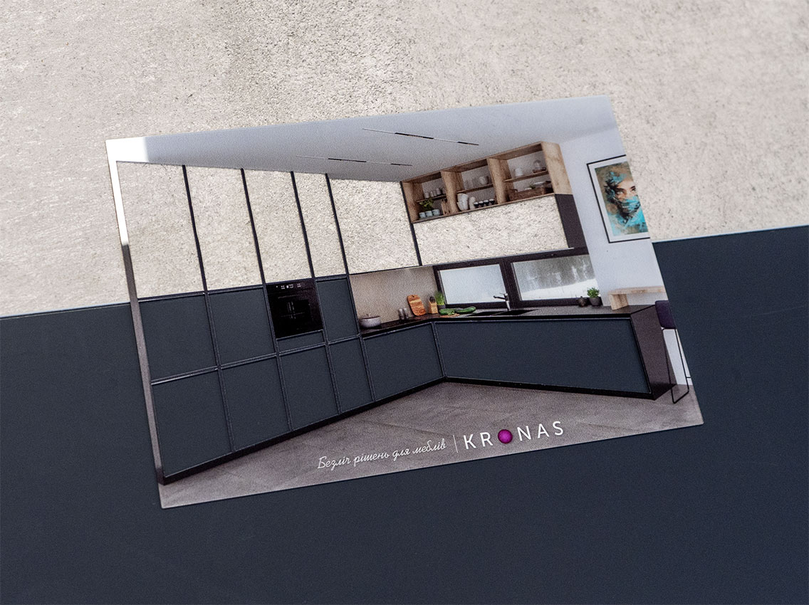 Трафарет-кухня для подбора декоров угловой KRONAS