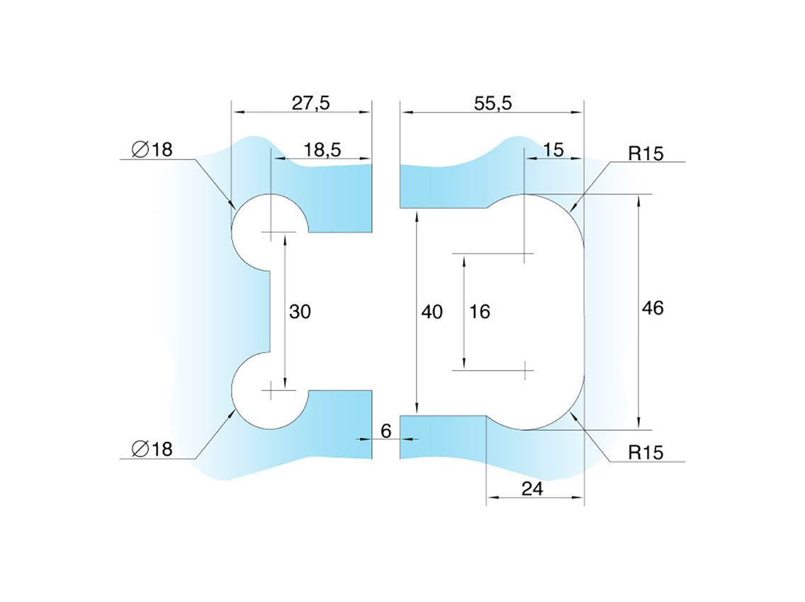 Петля MODENA стекло-стекло GIFF Glass Premio черный матовый