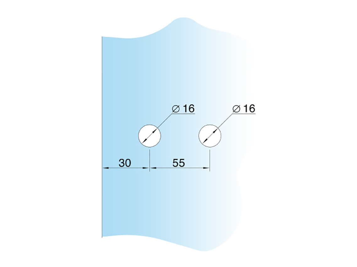Петля DG-3 для межкомнатных дверей GIFF Glass