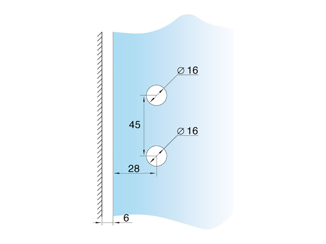 Петля DG-4 для межкомнатных дверей GIFF Glass