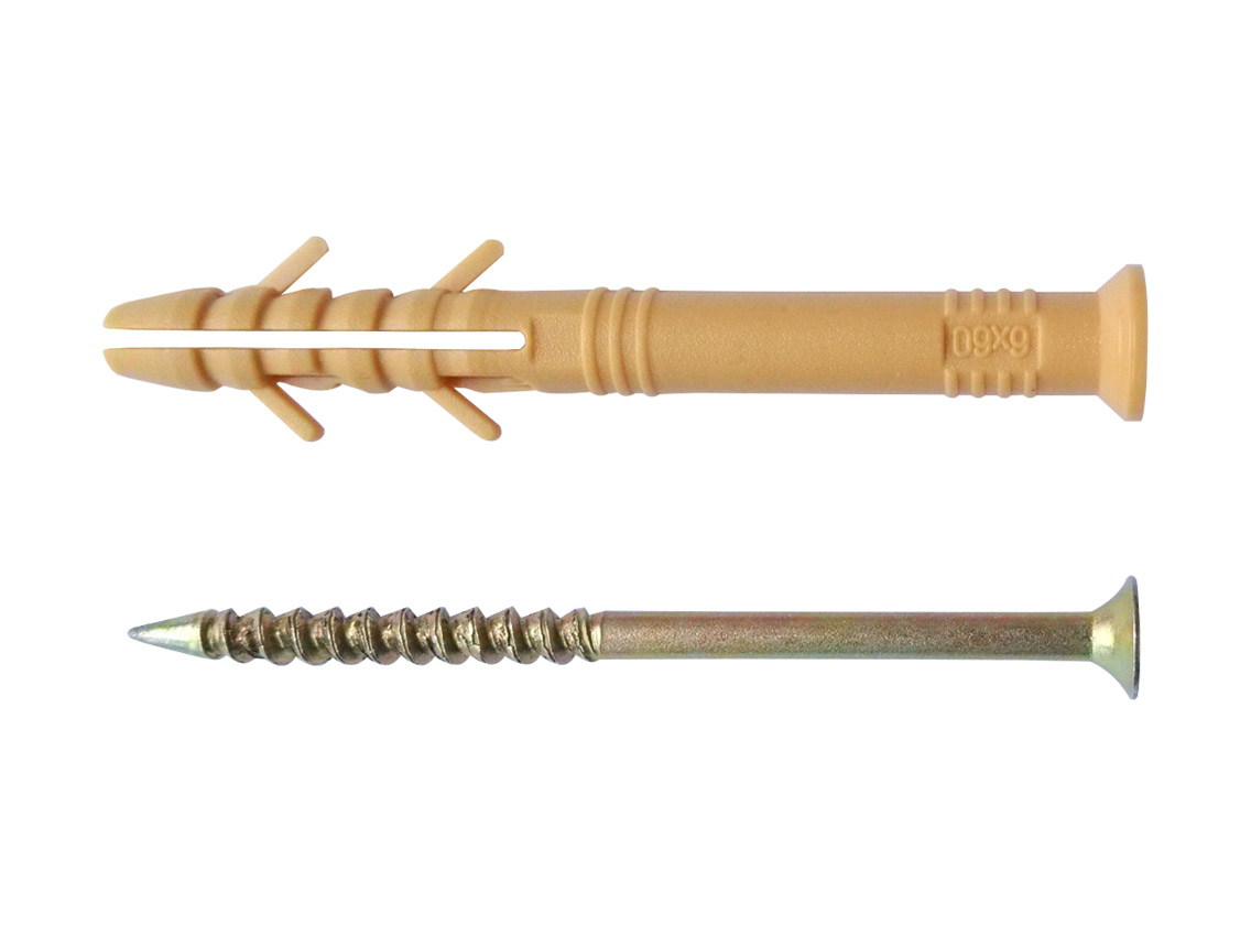 Дюбель з потайним буртиком та ударним шурупом CM-ce d=8 L=60 ПП