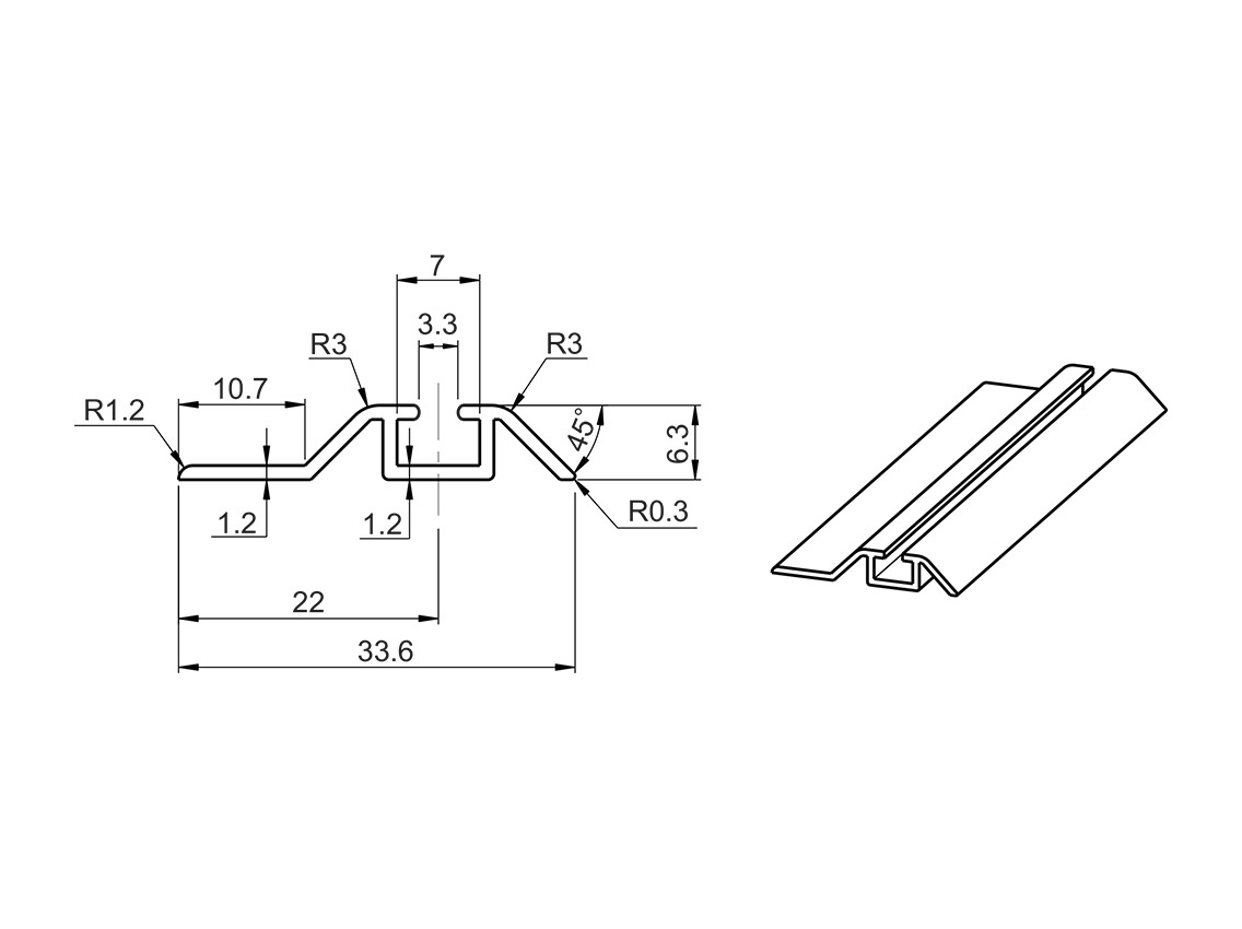 Профиль направляющий нижний одинарный SLIDER L=5000 серебро