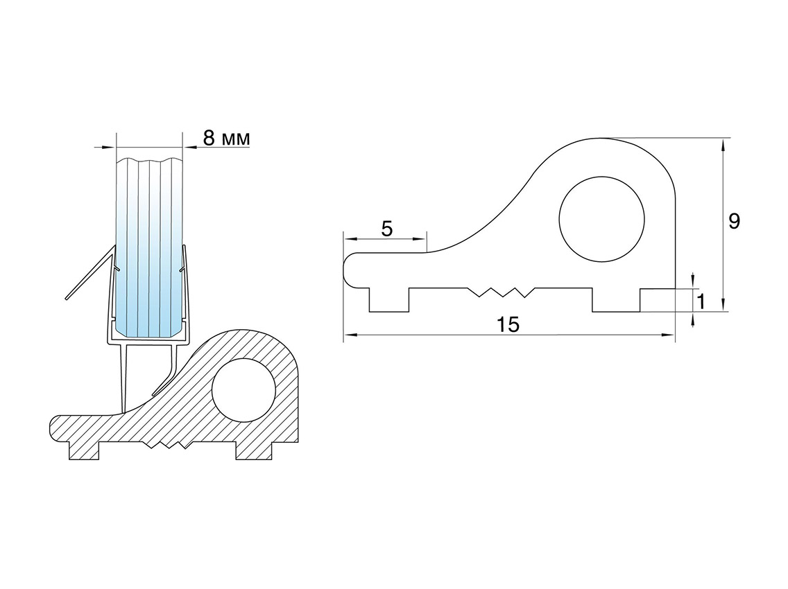 Профиль №20 алюминиевый GIFF L=2000мм черный матовый