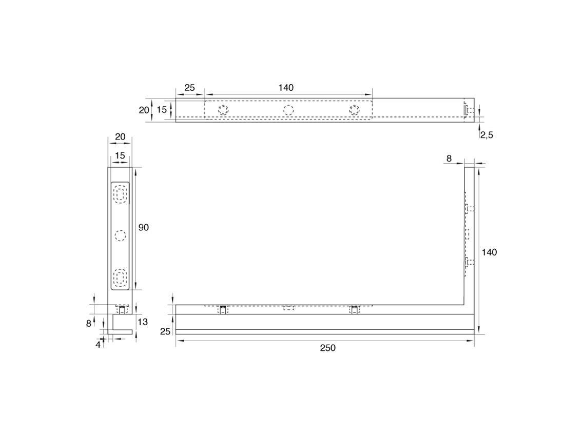 Стабилизационная штанга ПРАВАЯ GIFF Glass Premio черный матовый